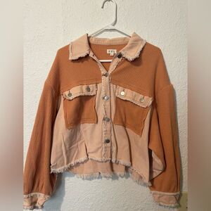 POL Coral Haze cropped shacket sz L